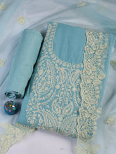 Cotton Blend Unstitched Suit Piece With Dupatta